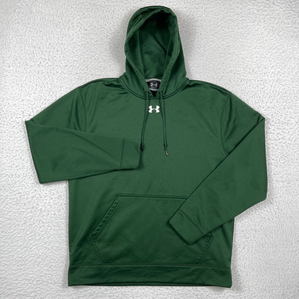 Under Armour Hoodie Mens Large Green Pullover Fleece Athleisure Sporty Gym